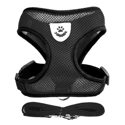 Adjustable Cat and Dog Harness with Breathable Mesh Vest and Traction Rope Set for Small to Medium Pets