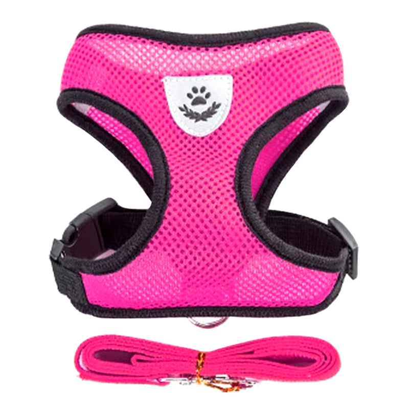 Adjustable Cat and Dog Harness with Breathable Mesh Vest and Traction Rope Set for Small to Medium Pets