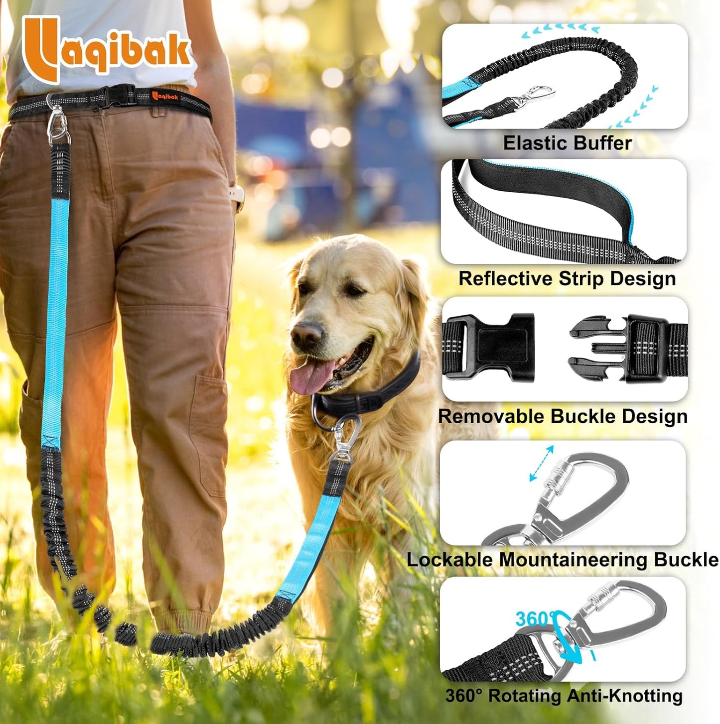 Hands Free Dog Leash, Adjustable Waist Leash for Dog