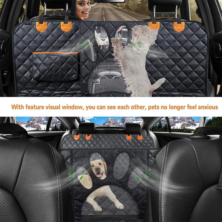 Dog Car Seat Cover for Back Seat, 100% Waterproof 