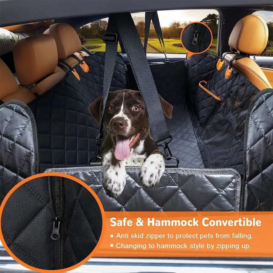 Dog Car Seat Cover for Back Seat, 100% Waterproof 