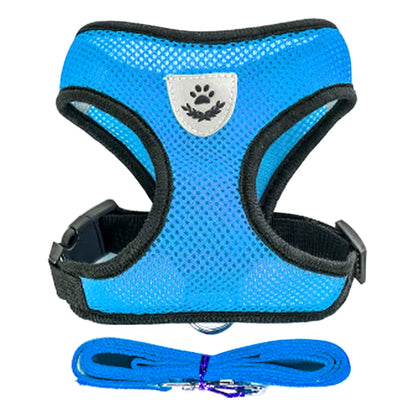 Adjustable Cat and Dog Harness with Breathable Mesh Vest and Traction Rope Set for Small to Medium Pets